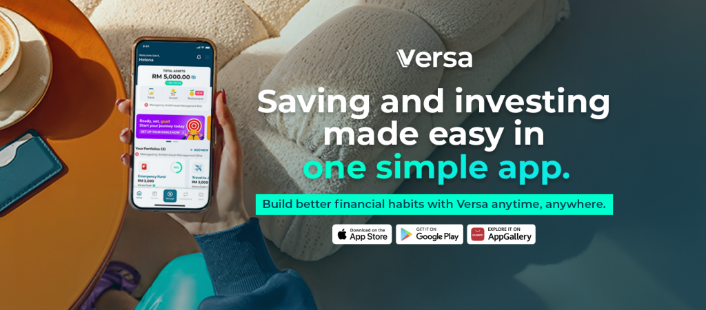 a mock up design of versa app on a smartphone