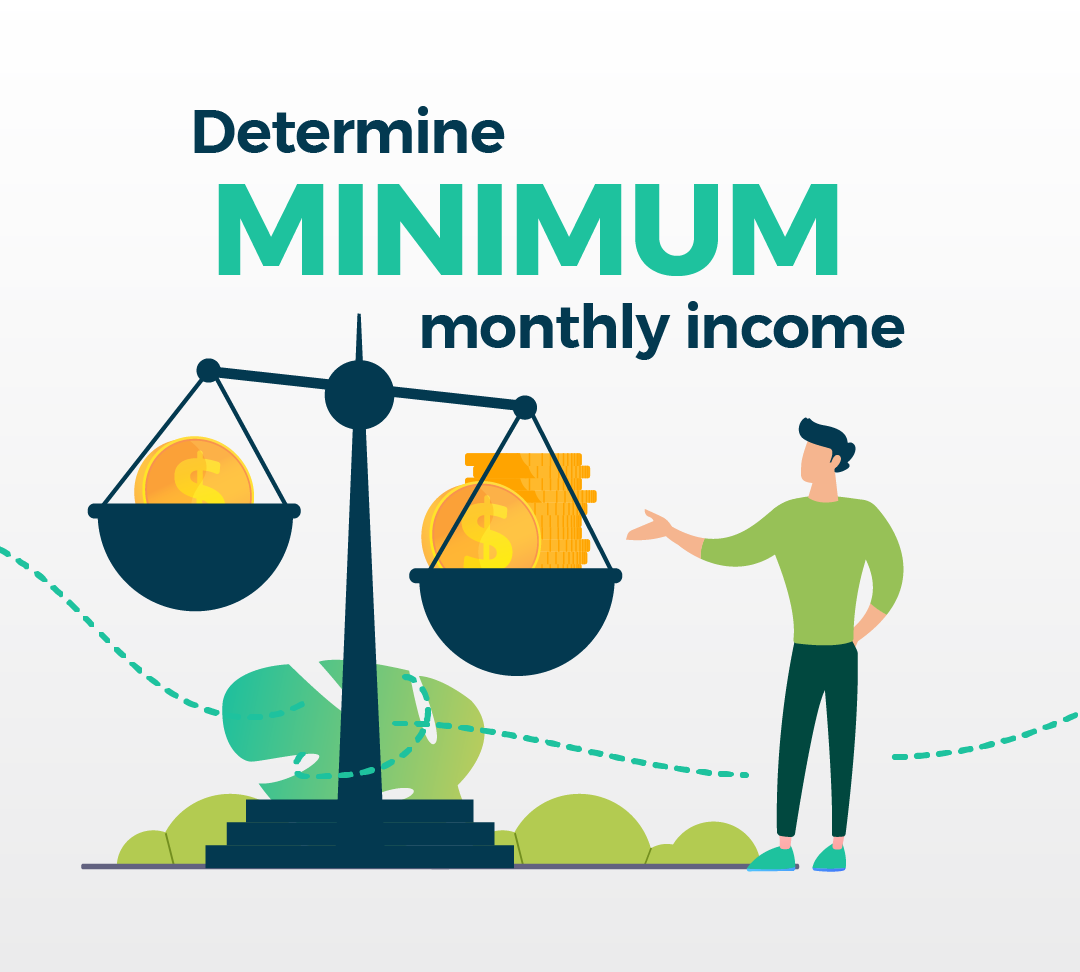 Determine minimum monthly income